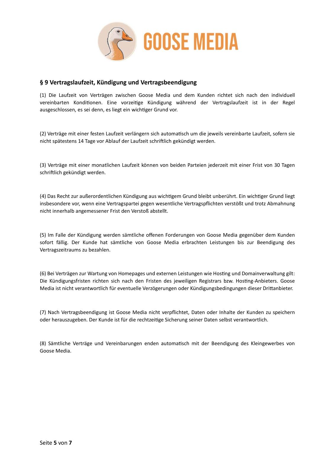 Allgemeine Geschäftsbedingungen – Seite 5 von 7