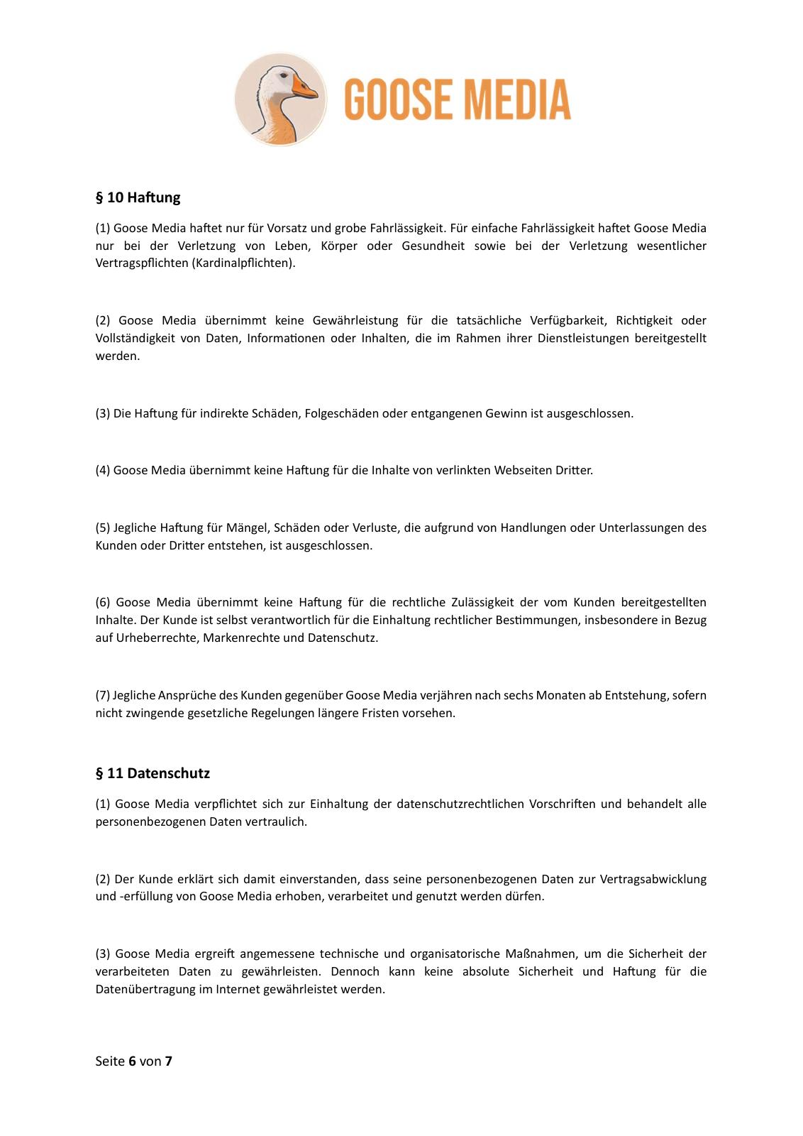Allgemeine Geschäftsbedingungen – Seite 6 von 7