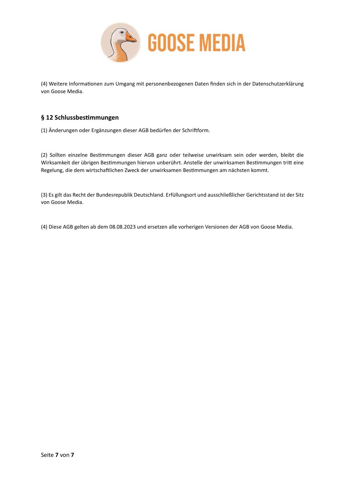 Allgemeine Geschäftsbedingungen – Seite 7 von 7